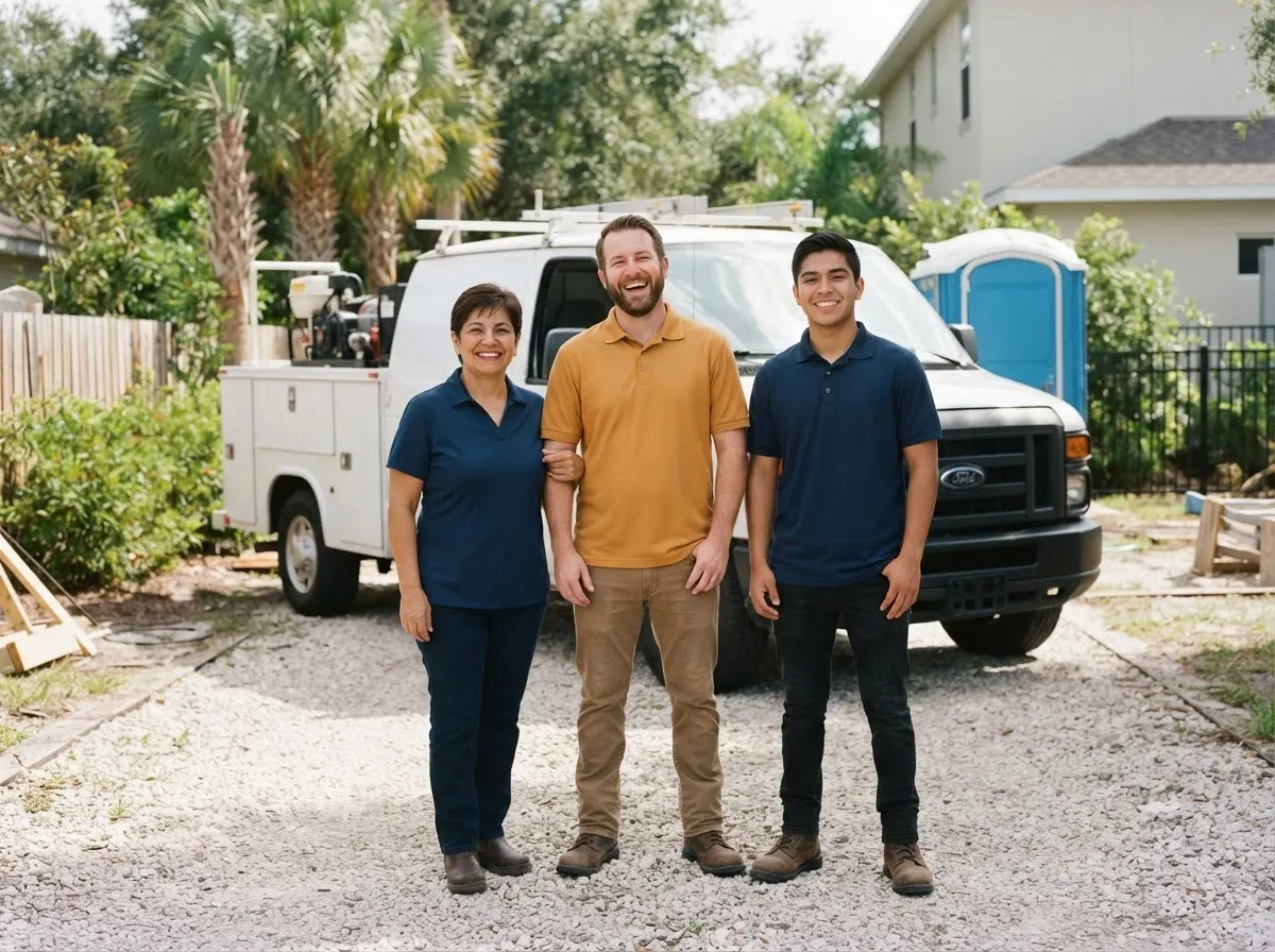 The Falcon Portable Toilets team, portable toilet rentals in Orlando, FL